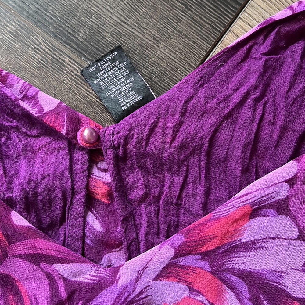 Purple Print Flowy Dress - Picture 4 of 4